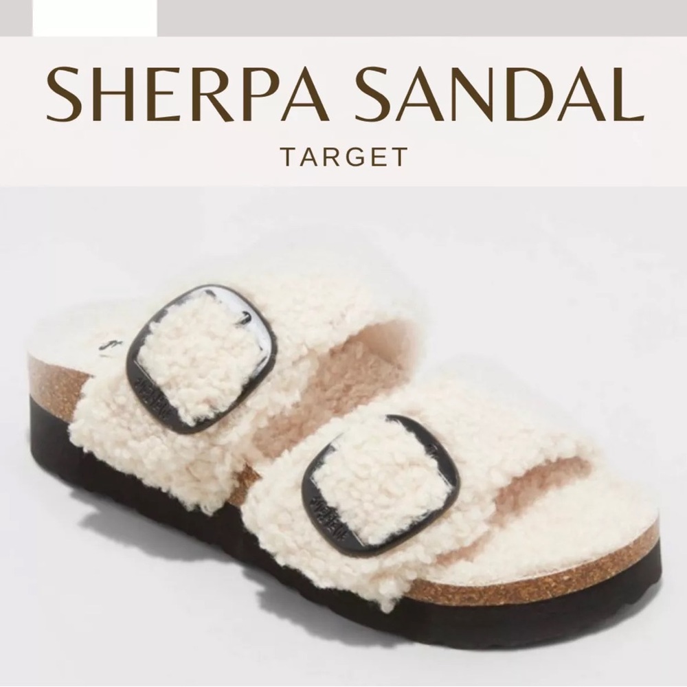 Women’s Mad Love Target Sherpa Sandal Size 8 NWOT